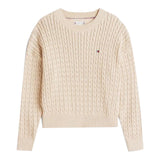 Tommy Hilfiger Maglia Girocollo con Logo Beige per Bambina 8848 BEIGE TOMMY HILFIGER 