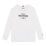 Tommy Hilfiger Shirt Girocollo tinta unita con Logo Bianco per Neonato JB0KB08672 BIANCO TOMMY HILFIGER 