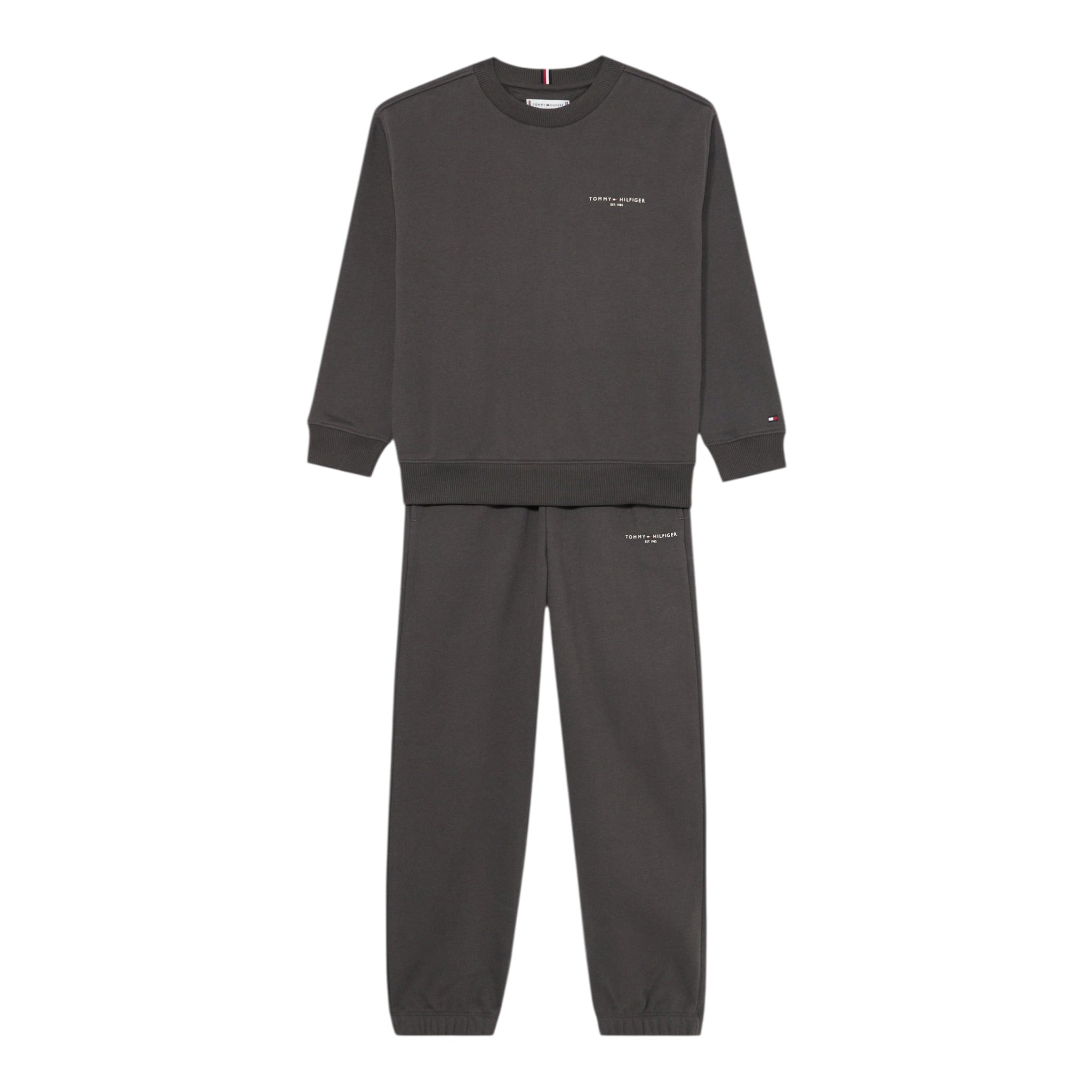 Tommy Hilfiger Completo 2 Pezzi Felpa-Pantalone tinta unita Grigio per Bambino KB0KB000664J GRIGIO TOMMY HILFIGER 