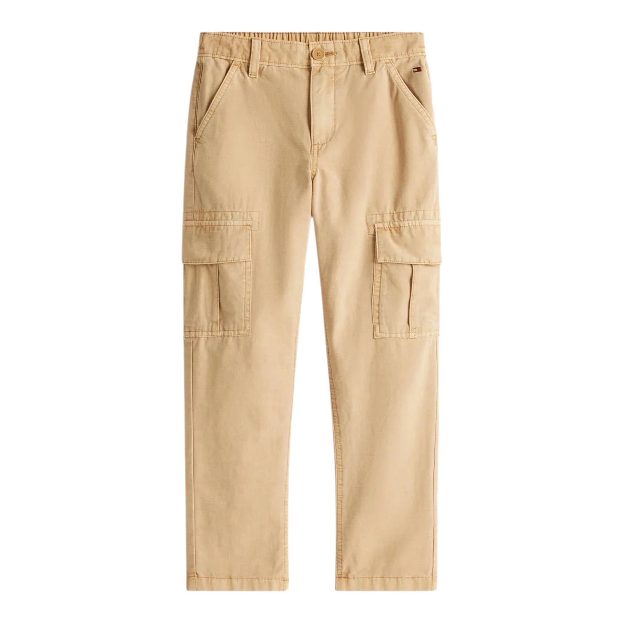 Tommy Hilfiger Pantalone tinta unita con Elastico In Vita Beige per Bambino KB0KB009693 BEIGE TOMMY HILFIGER 