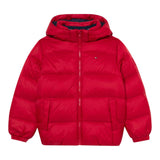 Tommy Hilfiger Giubbino tinta unita con Cappuccio Rosso per Bambino KB0KB01009 ROSSO TOMMY HILFIGER 