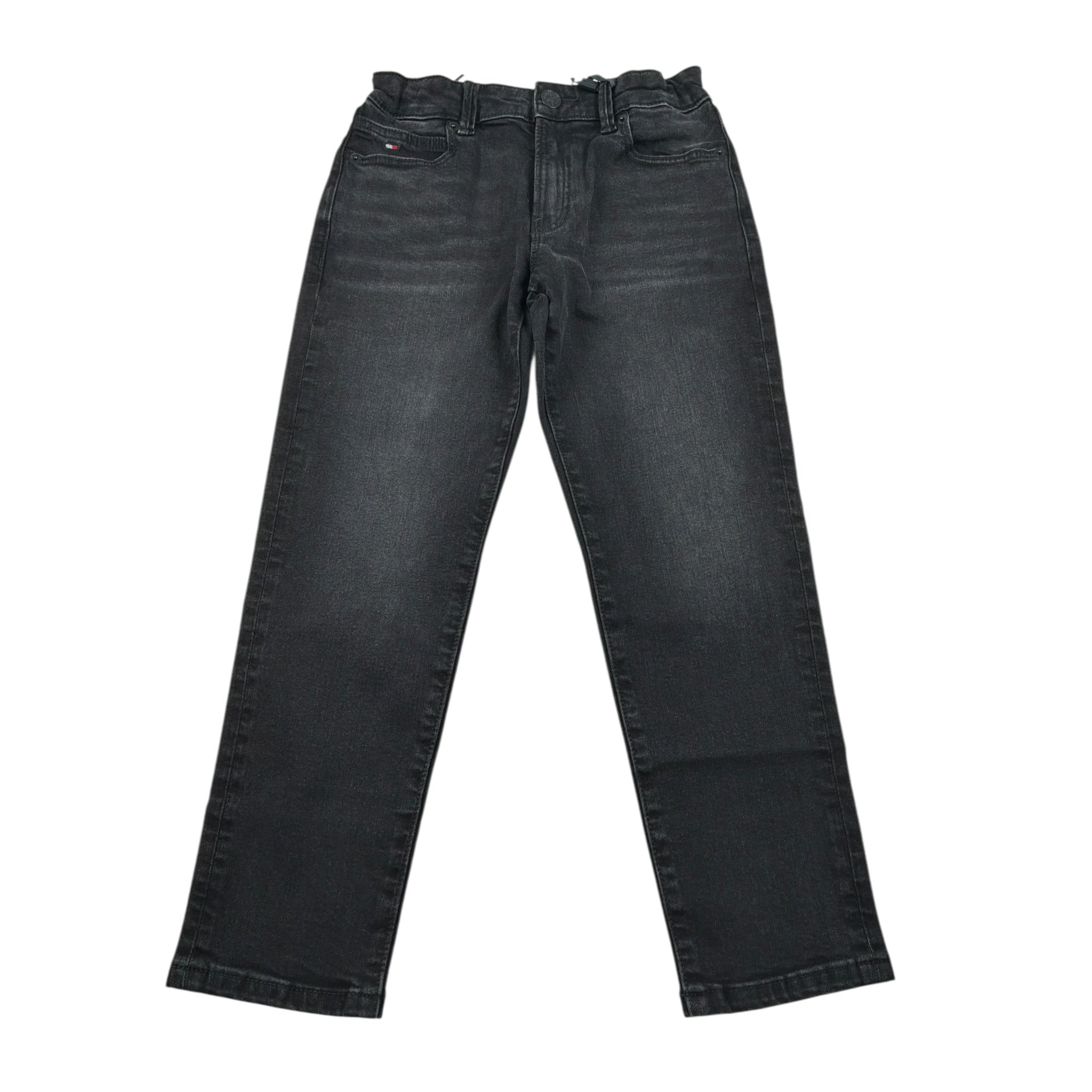 Tommy Hilfiger Jeans tinta unita con Girovita Regolabile Nero per Bambino KB0KB08179 NERO TOMMY HILFIGER 