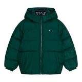 Tommy Hilfiger Giubbino tinta unita con Cappuccio Verde per Bambino KB0KB08341 VERDE TOMMY HILFIGER 
