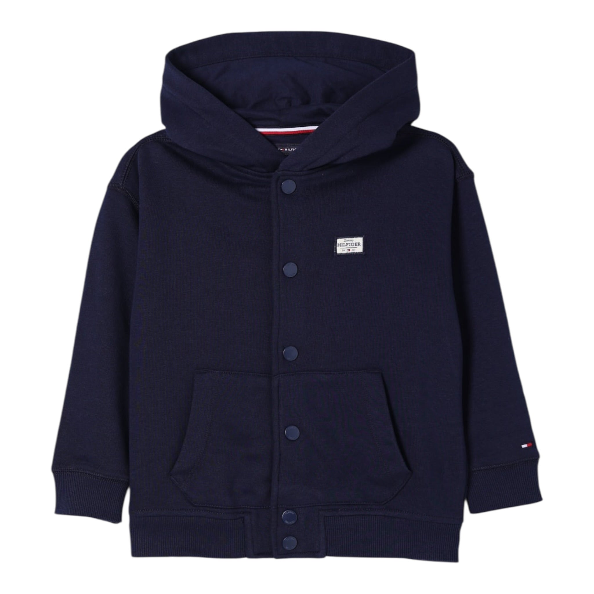 Tommy Hilfiger Felpa tinta unita con Bottoni E Cappuccio Blu per Bambino KB0KB09314 BLU TOMMY HILFIGER 