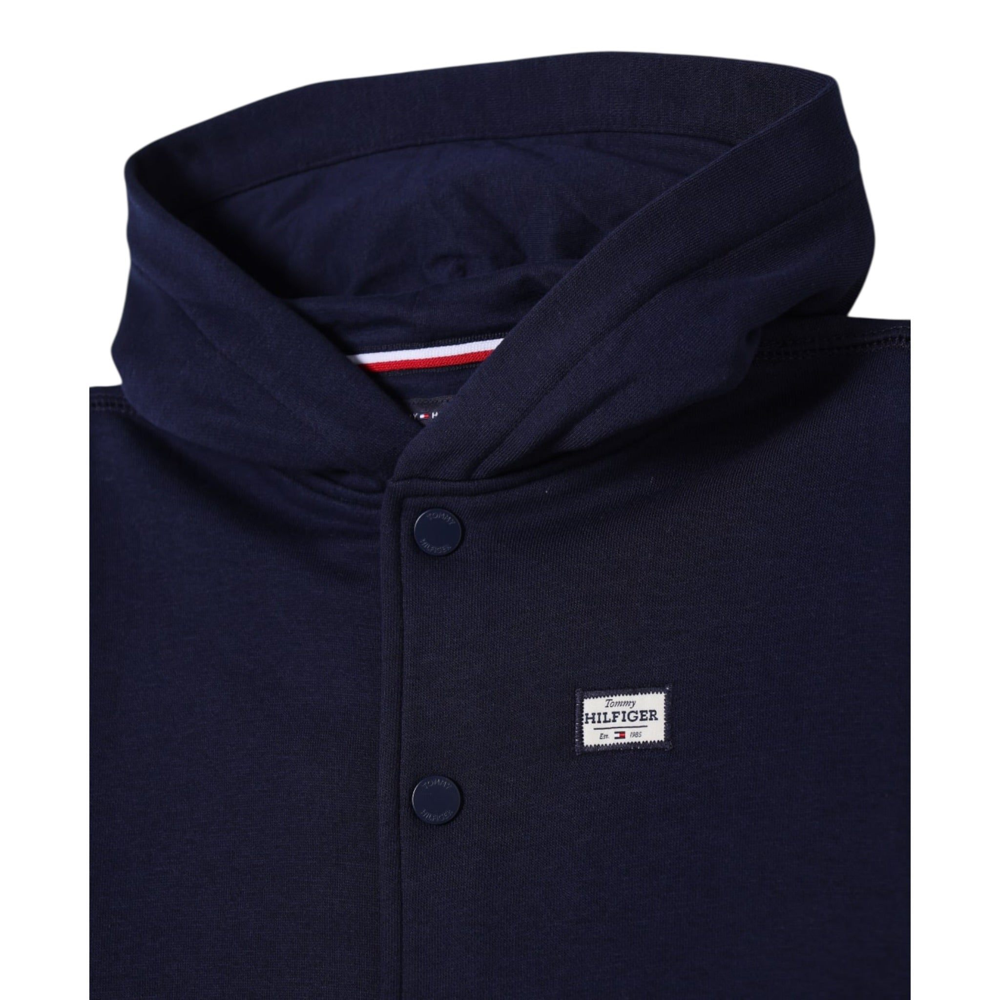 Tommy Hilfiger Felpa tinta unita con Bottoni E Cappuccio Blu per Bambino KB0KB09314 BLU TOMMY HILFIGER 