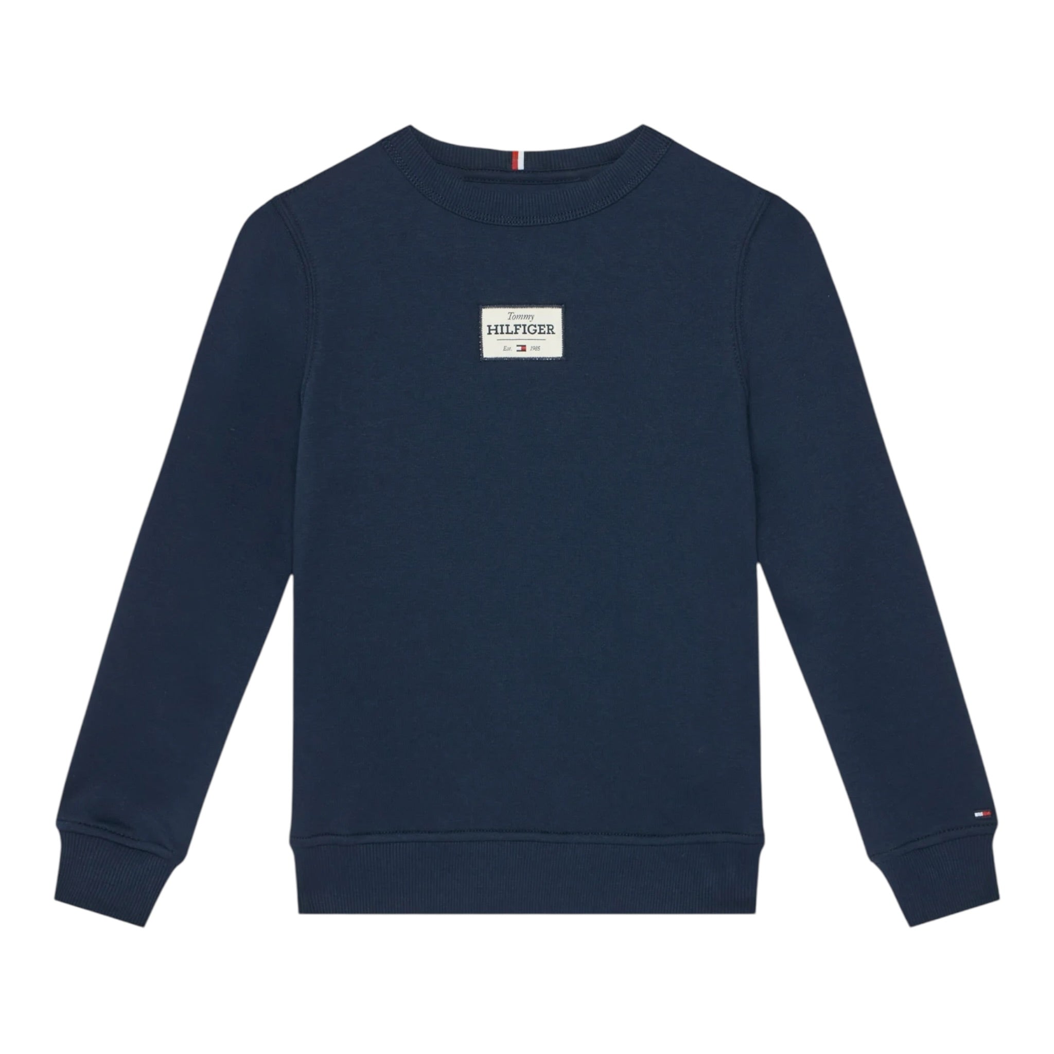 Tommy Hilfiger Felpa tinta unita Girocollo con Stampa Blu per Neonato KB0KB09315X BLU TOMMY HILFIGER 