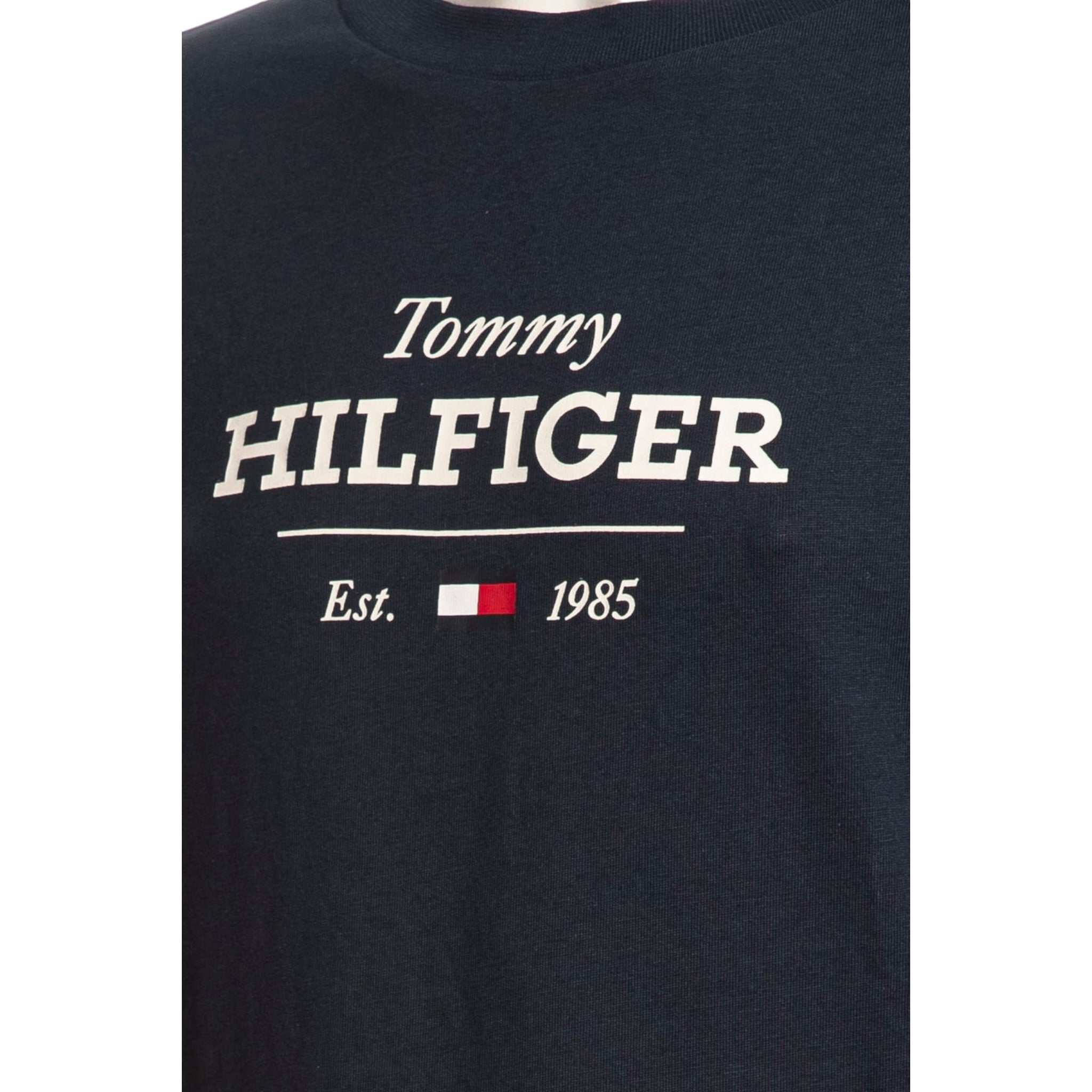Tommy Hilfiger Shirt Girocollo tinta unita Blu per Bambino KB0KB09633 BLU TOMMY HILFIGER 