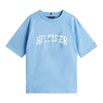 Tommy Hilfiger T-Shirt Girocollo tinta unita con Logo Azzurro per Neonato KB0KB09726 AZZURRO TOMMY HILFIGER 