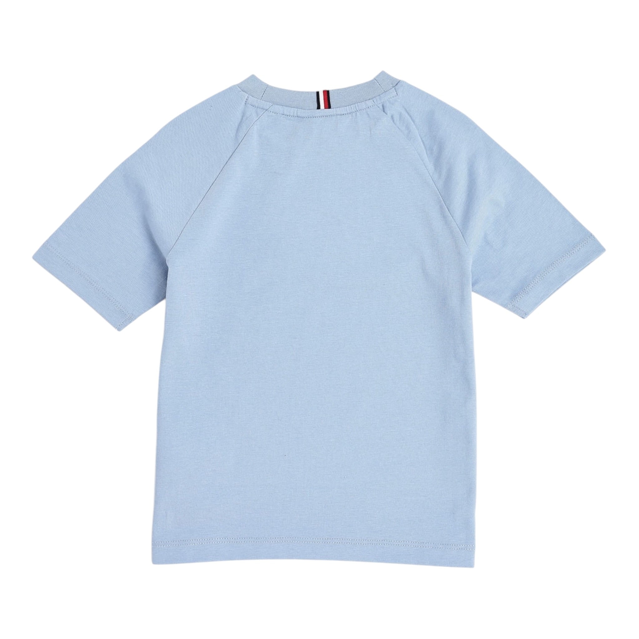 Tommy Hilfiger T-Shirt Girocollo tinta unita con Logo Azzurro per Neonato KB0KB09726 AZZURRO TOMMY HILFIGER 