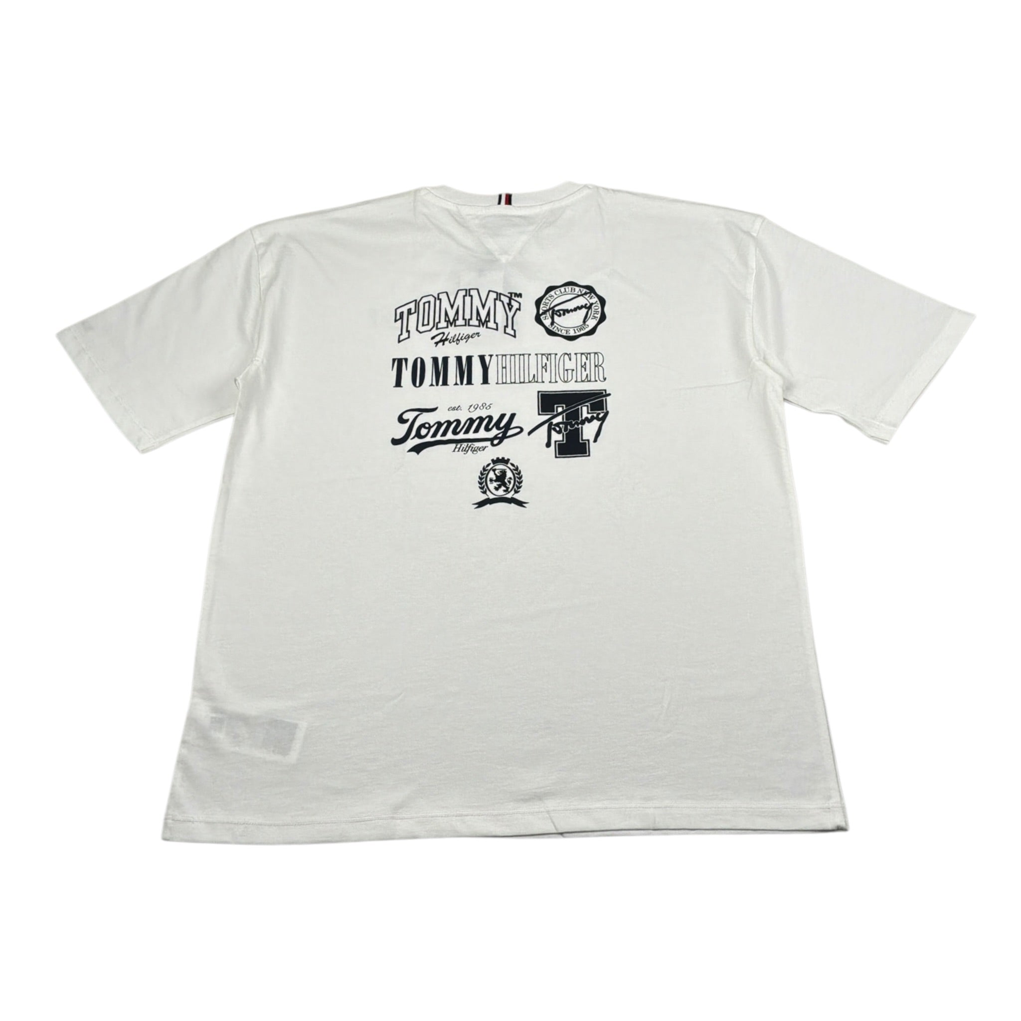 Tommy Hilfiger T-Shirt Girocollo Tinta Uita con Stampa Bianco per Bambino KB0KB097290 BIANCO TOMMY HILFIGER 