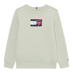 Tommy Hilfiger Felpa tinta unita Girocollo con Stampa Verde per Neonato KB0KB09741N VERDE TOMMY HILFIGER 