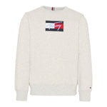Tommy Hilfiger Felpa tinta unita Girocollo con Stampa Verde per Bambino KB0KB09741 VERDE TOMMY HILFIGER 