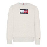 Tommy Hilfiger Felpa tinta unita Girocollo con Stampa Verde per Bambino KB0KB09741 VERDE TOMMY HILFIGER 