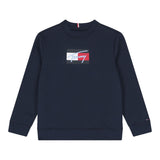 Tommy Hilfiger Felpa tinta unita Girocollo con Stampa Blu per Neonato KB0KB09741XN BLU TOMMY HILFIGER 