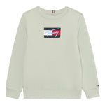 Tommy Hilfiger Felpa tinta unita Girocollo con Stampa Verde per Bambino KB0KB09741XX VERDE TOMMY HILFIGER 