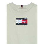 Tommy Hilfiger Felpa tinta unita Girocollo con Stampa Verde per Bambino KB0KB09741XX VERDE TOMMY HILFIGER 