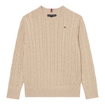 Tommy Hilfiger Maglia Girocollo tinta unita Beige per Bambino KB0KB09753 BEIGE TOMMY HILFIGER 