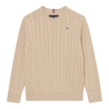 Tommy Hilfiger Maglia Girocollo tinta unita Beige per Bambino KB0KB09753 BEIGE TOMMY HILFIGER 