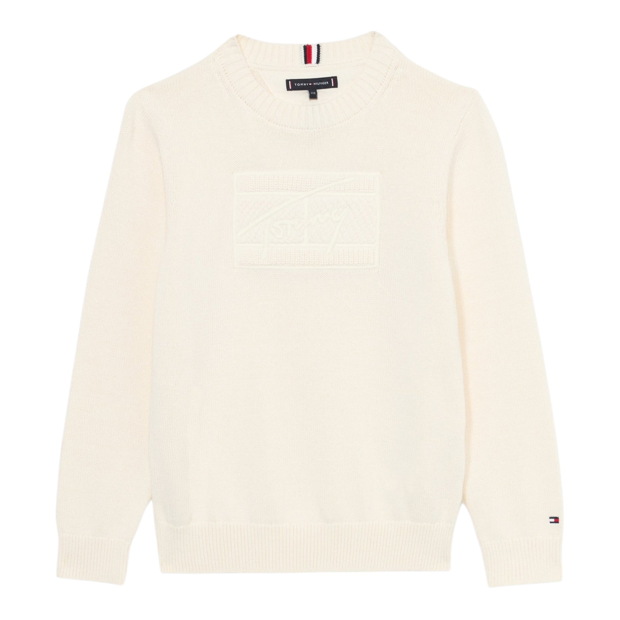 Tommy Hilfiger Maglia Girocollo tinta unita Panna per Bambino KB0KB09810X PANNA TOMMY HILFIGER 