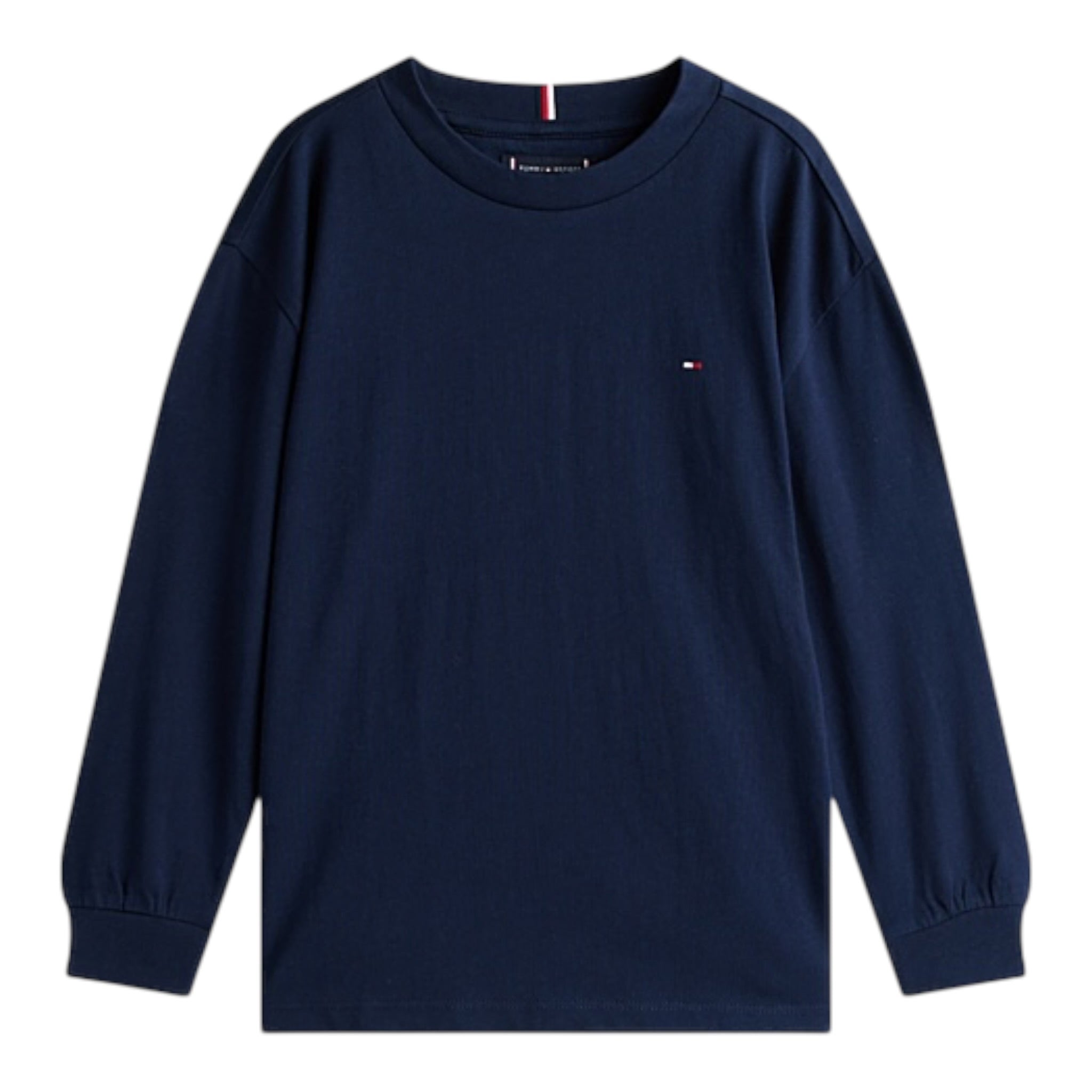 Tommy Hilfiger Shirt Girocollo tinta unita Blu per Bambino KB0KB09846 BLU TOMMY HILFIGER 