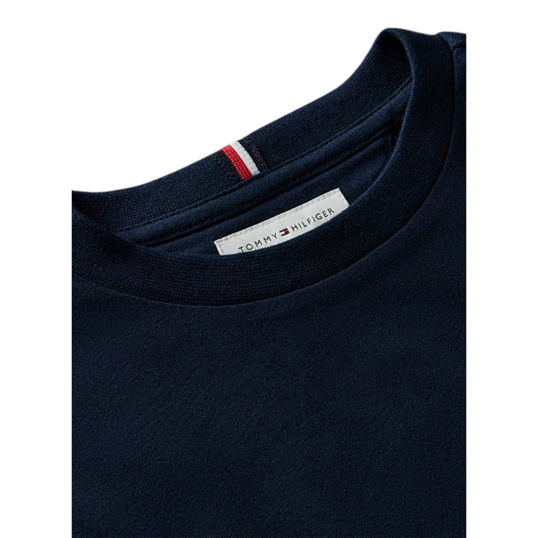 Tommy Hilfiger Shirt Girocollo tinta unita Blu per Bambino KB0KB09846 BLU TOMMY HILFIGER 