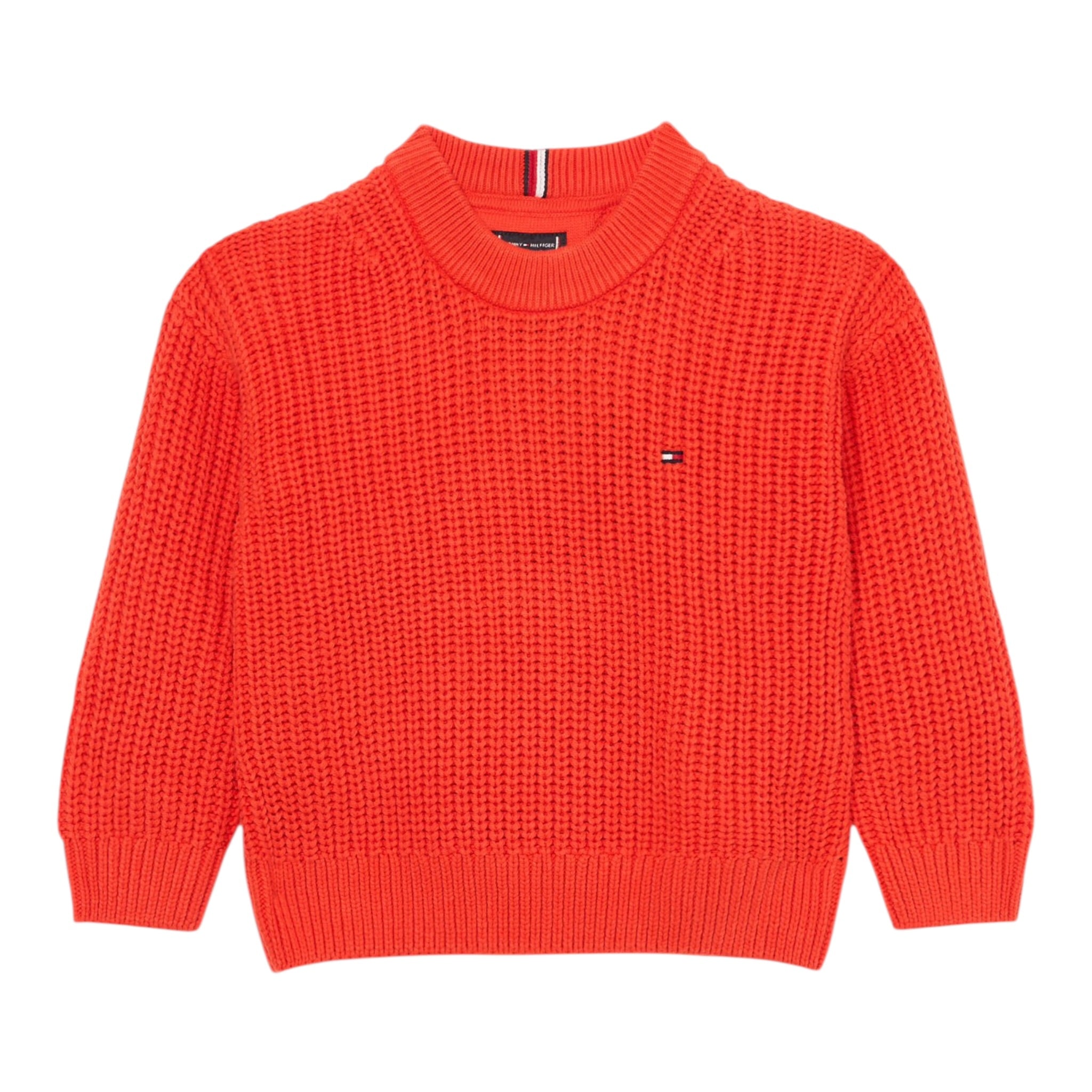 Tommy Hilfiger Maglia Girocollo tinta unita Fragola per Bambino KB0KB09908 FRAGOLA TOMMY HILFIGER 