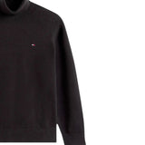 Tommy Hilfiger Maglia Collo Alto tinta unita con Logo Nero per Bambino KB0KB09966 NERO TOMMY HILFIGER 