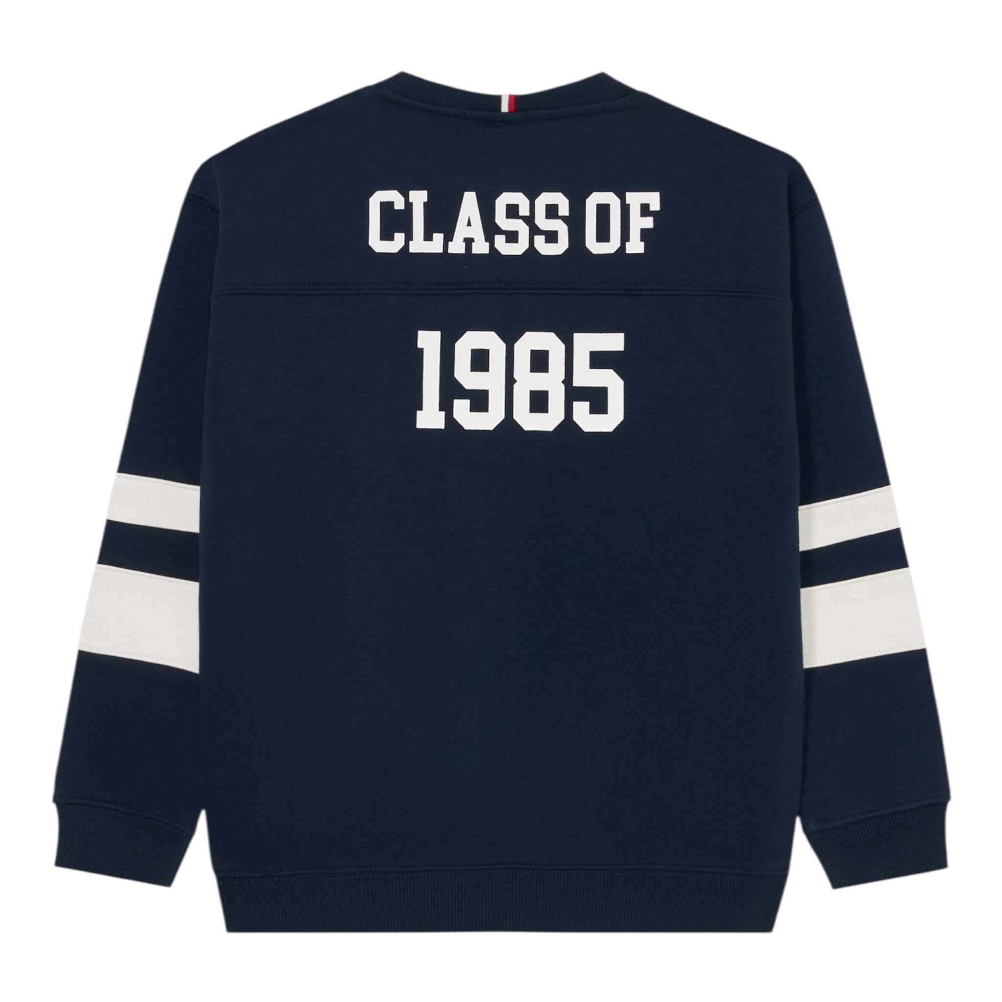 Tommy Hilfiger Felpa Chiusa Girocollo Tinta Uita con Logo Blu per Bambino KB0KB09985 BLU TOMMY HILFIGER 
