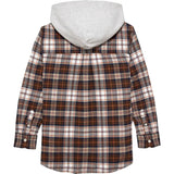 Tommy Hilfiger Camicia Bicolore con Fantasia A Quadri E Cappuccio Marrone per Bambino KB0KB10012 MARRONE TOMMY HILFIGER 