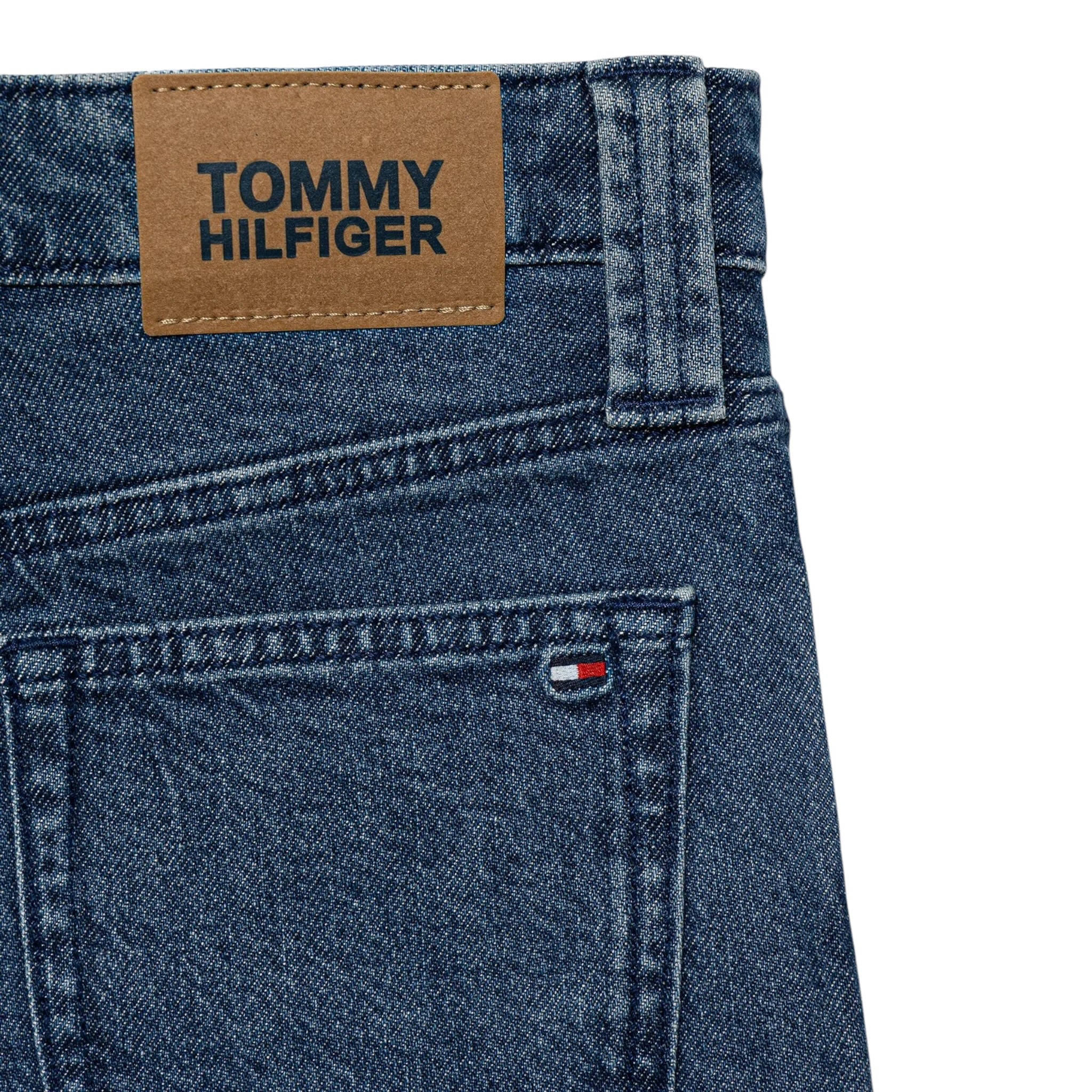 Tommy Hilfiger Jeans tinta unita con Girovita Regolabile Blu per Bambino KG0KG08644 BLU TOMMY HILFIGER 