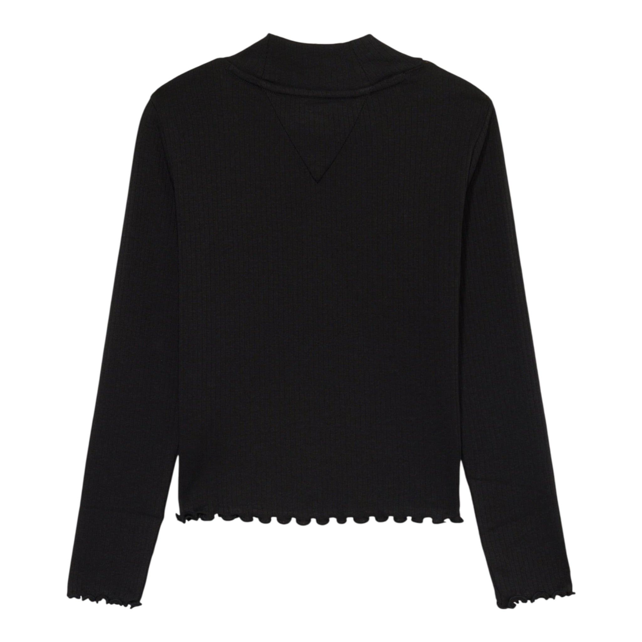 Tommy Hilfiger Shirt Collo Alto tinta unita Nero per Bambina KG0KG08802 NERO TOMMY HILFIGER 