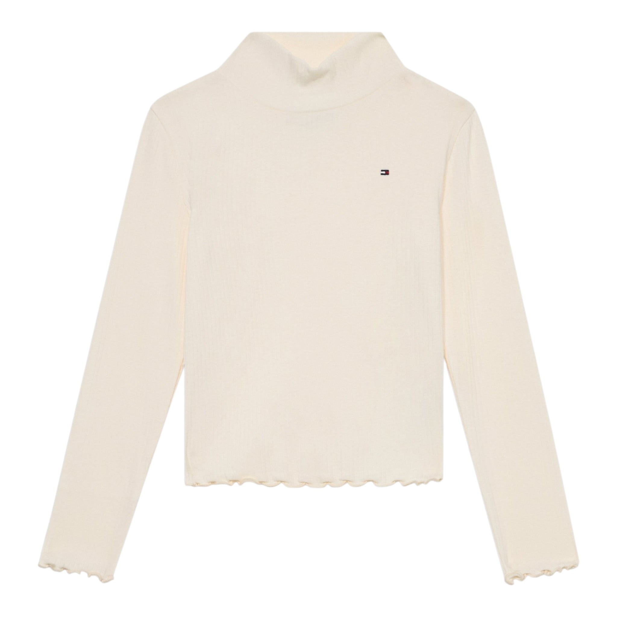Tommy Hilfiger Shirt Collo Alto tinta unita Panna per Bambina KG0KG08802X PANNA TOMMY HILFIGER 