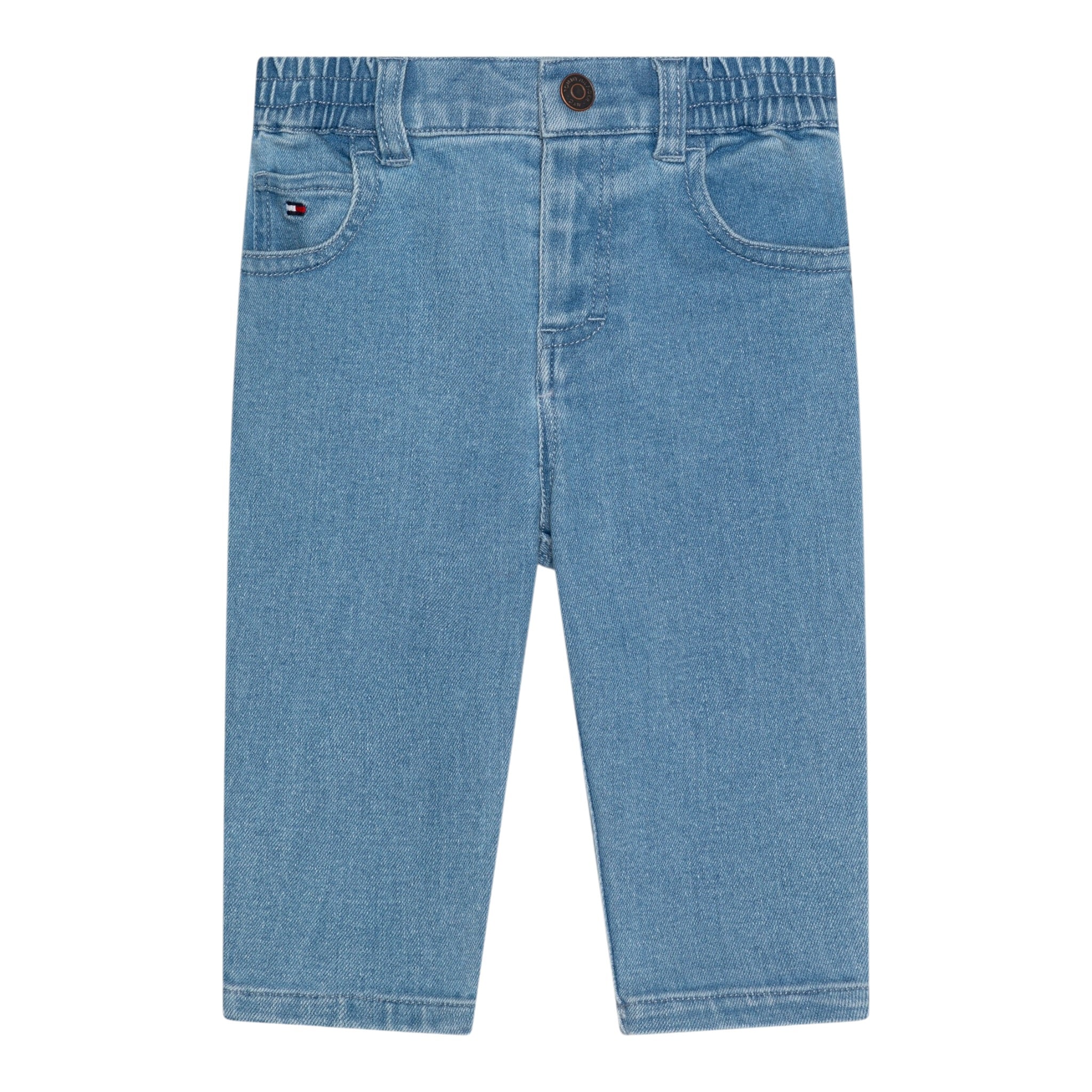 Tommy Hilfiger Jeans tinta unita con Elastico In Vita Azzurro per Neonato KN0KN02052 AZZURRO TOMMY HILFIGER 