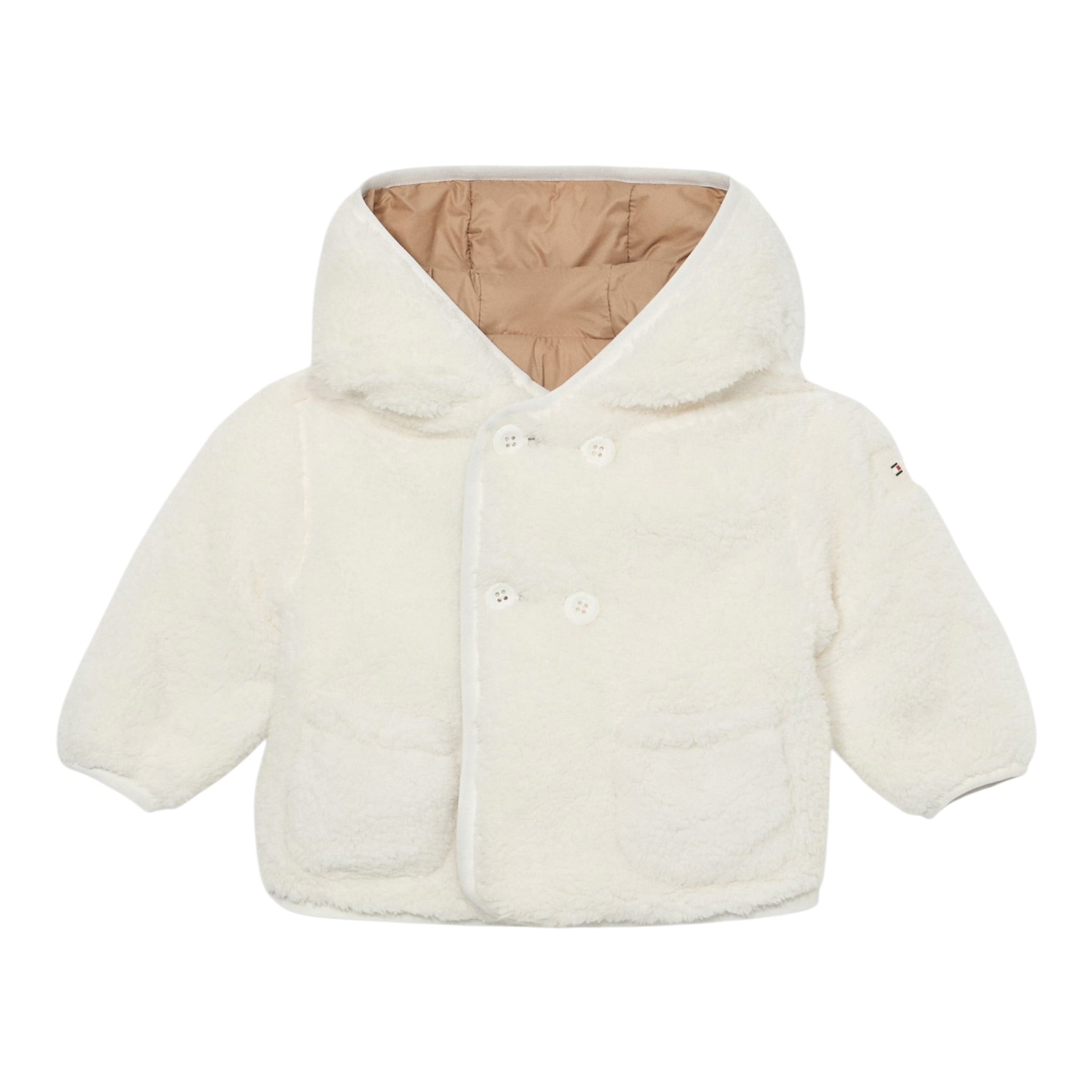 Tommy Hilfiger Giubbino Reversibile Bicolore Beige/Panna per Neonato KN0KN02064 BEIGE/PANNA TOMMY HILFIGER 