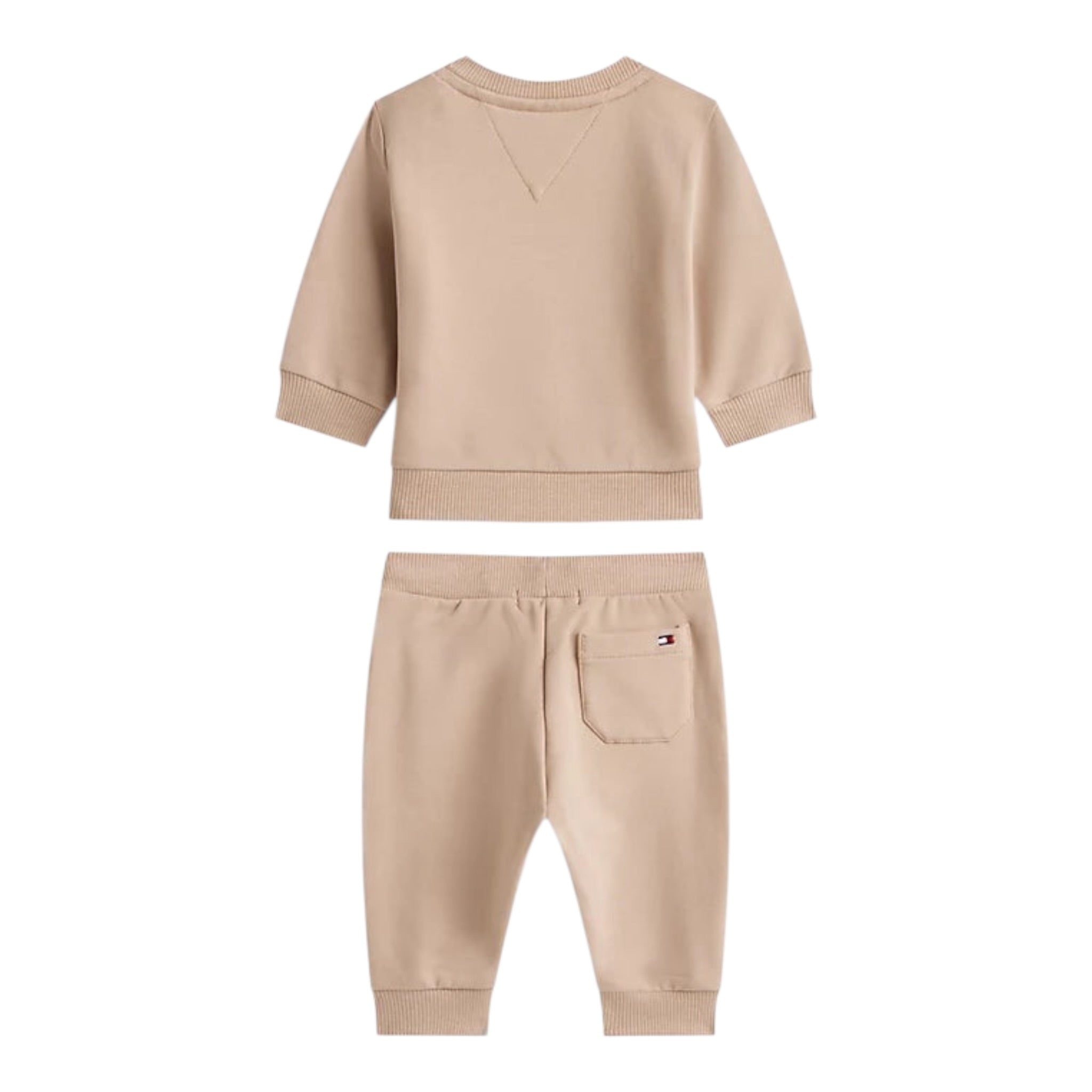 Tommy Hilfiger Completo 2 Pezzi Felpa-Pantalone tinta unita Beige per Neonato KN0KN02109 BEIGE TOMMY HILFIGER 