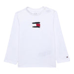 Tommy Hilfiger Shirt Girocollo tinta unita Bianco per Neonato KN0KN02128 BIANCO TOMMY HILFIGER 