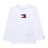 Tommy Hilfiger Shirt Girocollo tinta unita Bianco per Neonato KN0KN02128 BIANCO TOMMY HILFIGER 