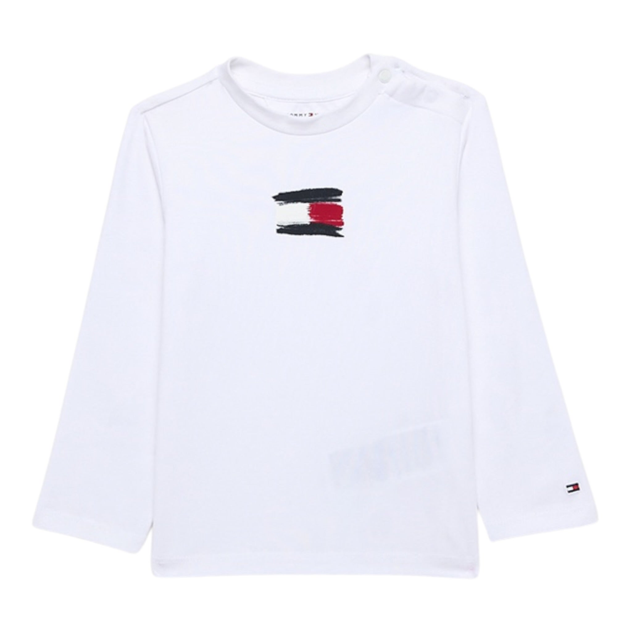 Tommy Hilfiger Shirt Girocollo tinta unita Bianco per Neonato KN0KN02128 BIANCO TOMMY HILFIGER 