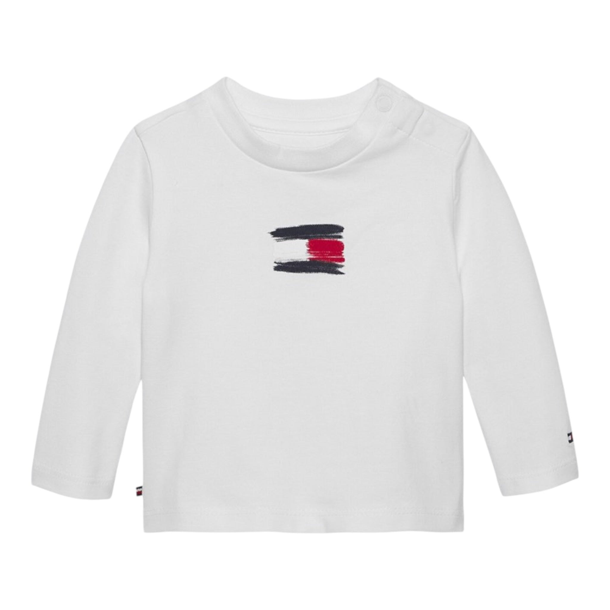 Tommy Hilfiger Shirt Girocollo tinta unita Bianco per Neonato KN0KN02128X BIANCO TOMMY HILFIGER 