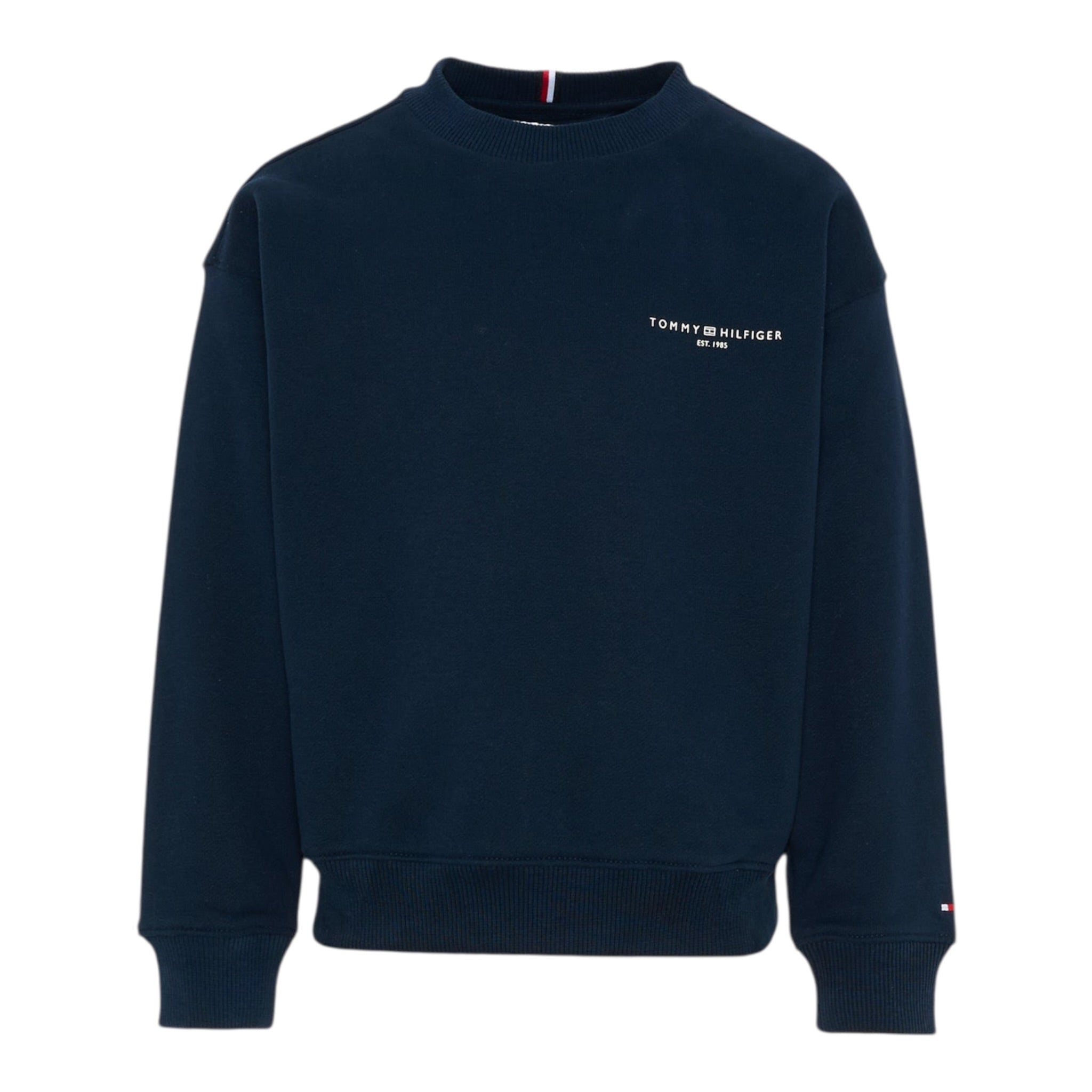 Tommy Hilfiger Felpa tinta unita Girocollo con Stampa Blu per Neonato KS0KS00640N BLU TOMMY HILFIGER 