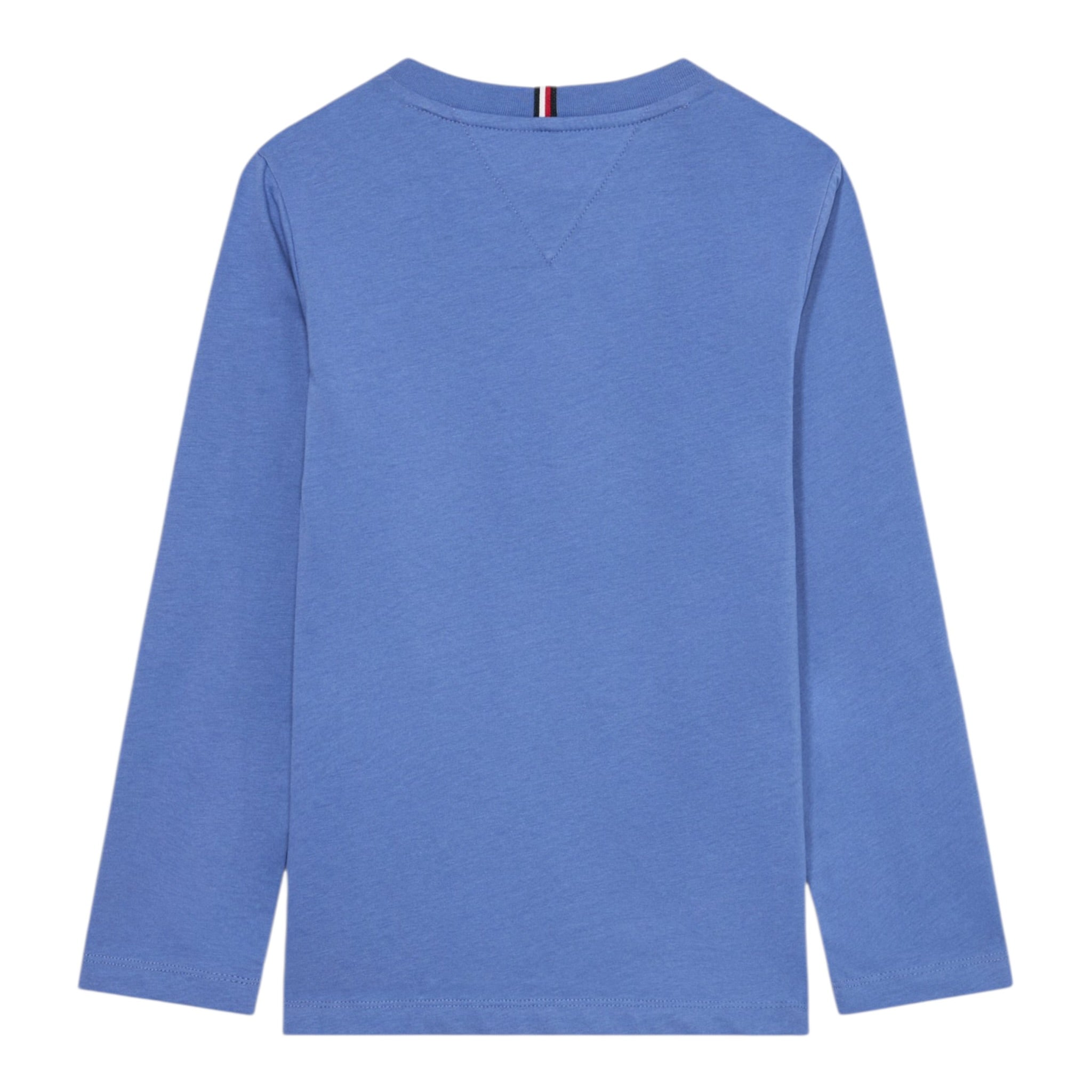 Tommy Hilfiger Shirt Girocollo tinta unita Celeste per Bambino KS0KS00655 CELESTE TOMMY HILFIGER 