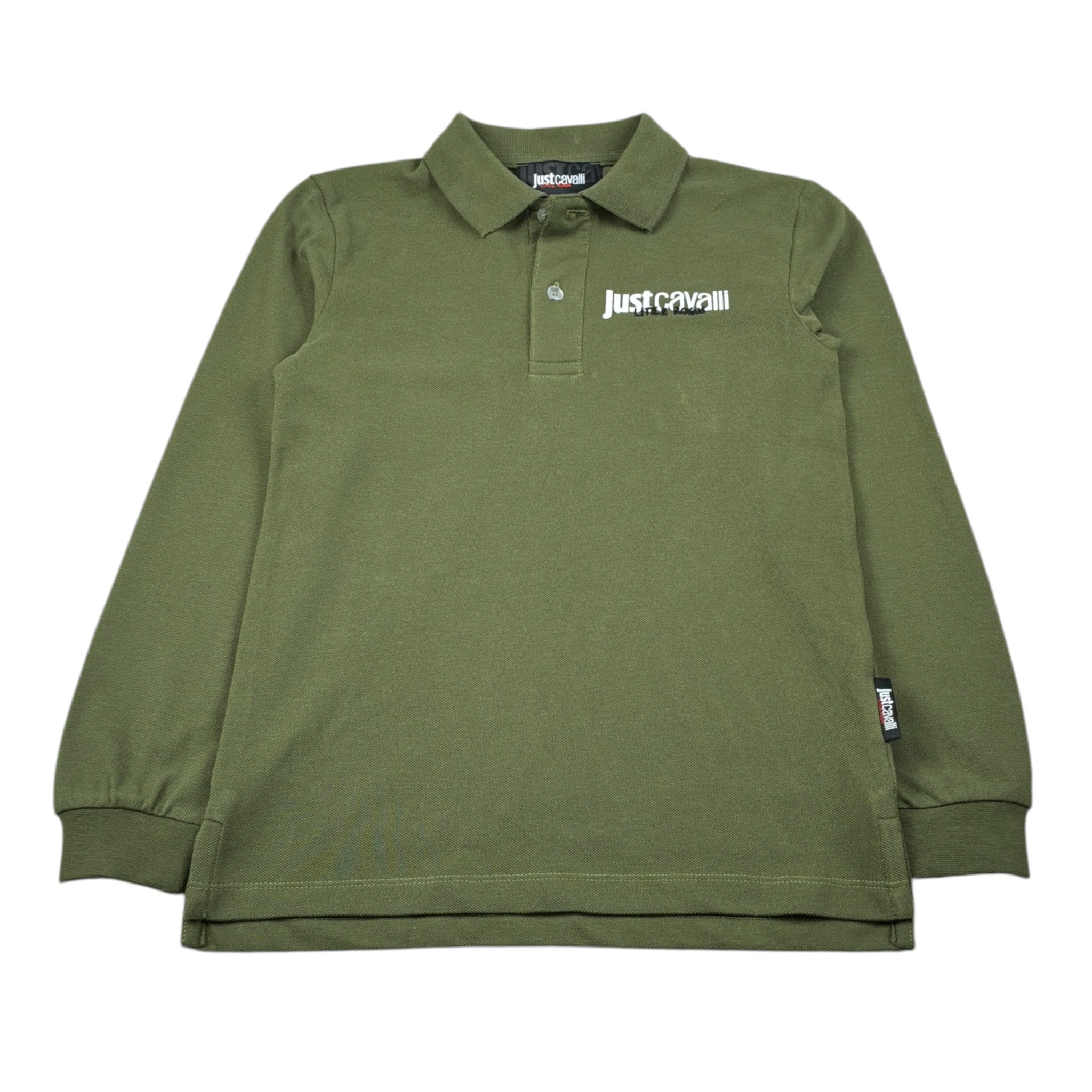 Trussardi Polo Manica Lunga tinta unita con Logo Verde per Bambino JBA26154PO VERDE TRUSSARDI 