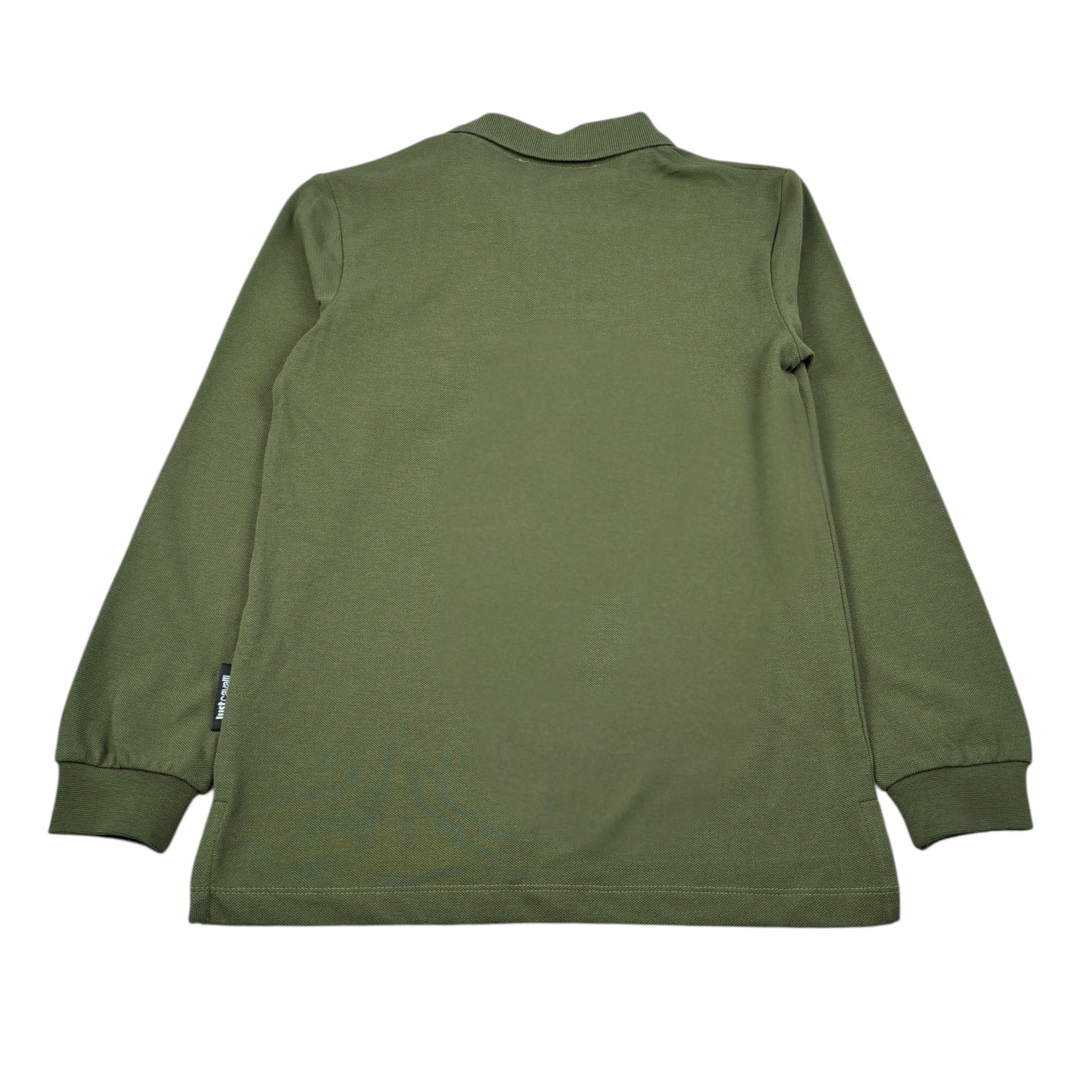 Trussardi Polo Manica Lunga tinta unita con Logo Verde per Bambino JBA26154PO VERDE TRUSSARDI 