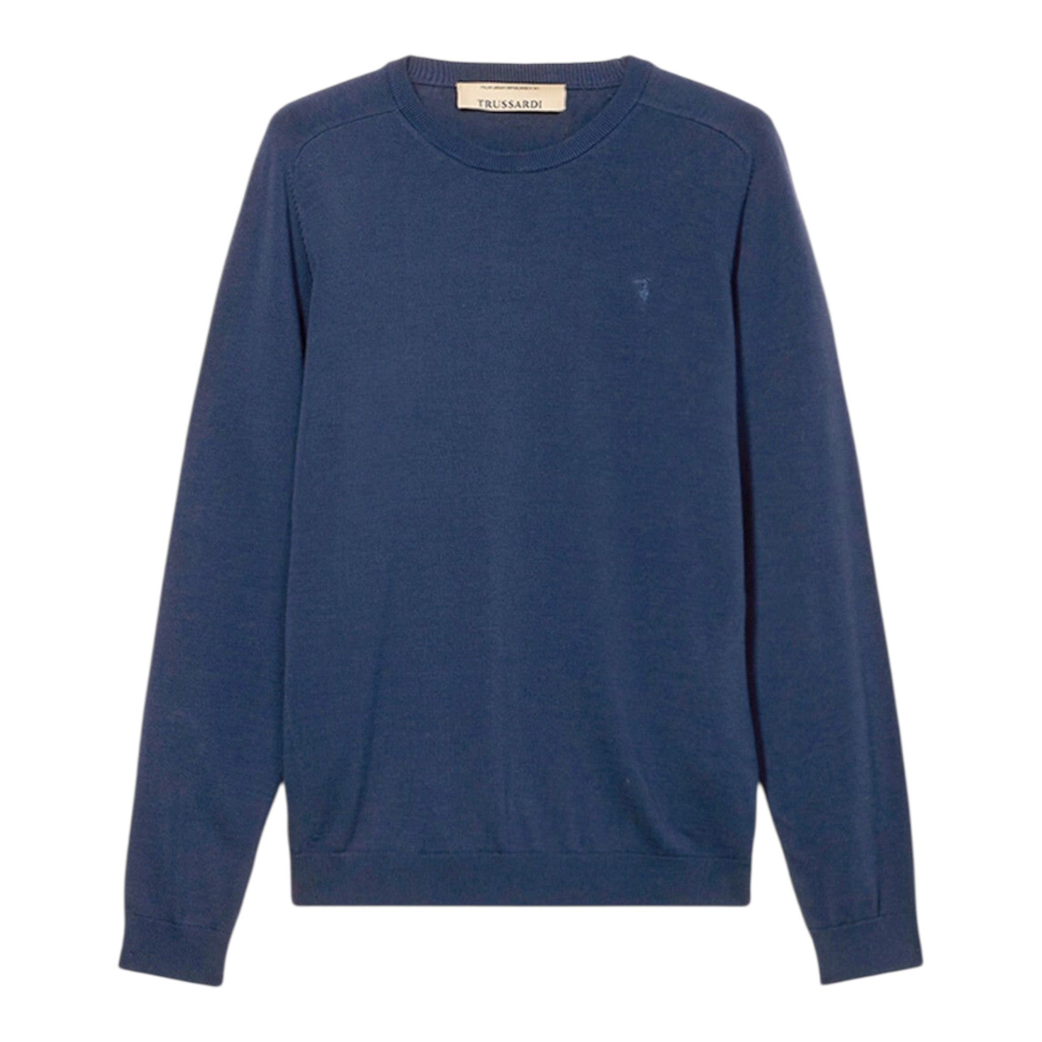 Trussardi Maglia tinta unita Girocollo Blu per Bambino TBA25011MAX BLU TRUSSARDI 