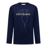 Trussardi Shirt tinta unita con Stampa Blu per Bambino TBA25015TS BLU TRUSSARDI 