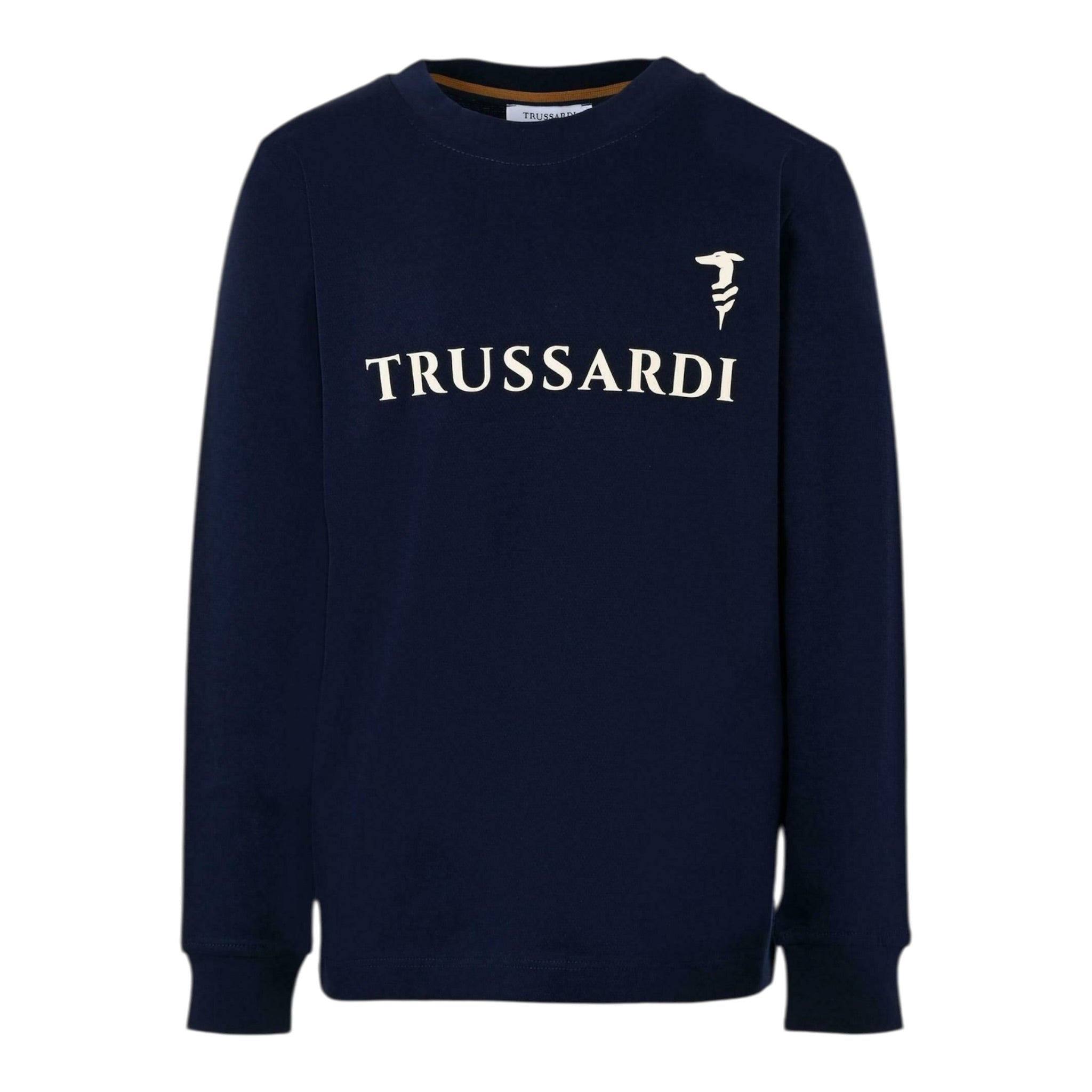 Trussardi Shirt tinta unita con Stampa Blu per Bambino TBA25057TS BLU TRUSSARDI 