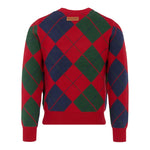 Trussardi Maglia Bicolore con Fantasia Rombi Rosso per Bambino TBA25062MA ROSSO TRUSSARDI 