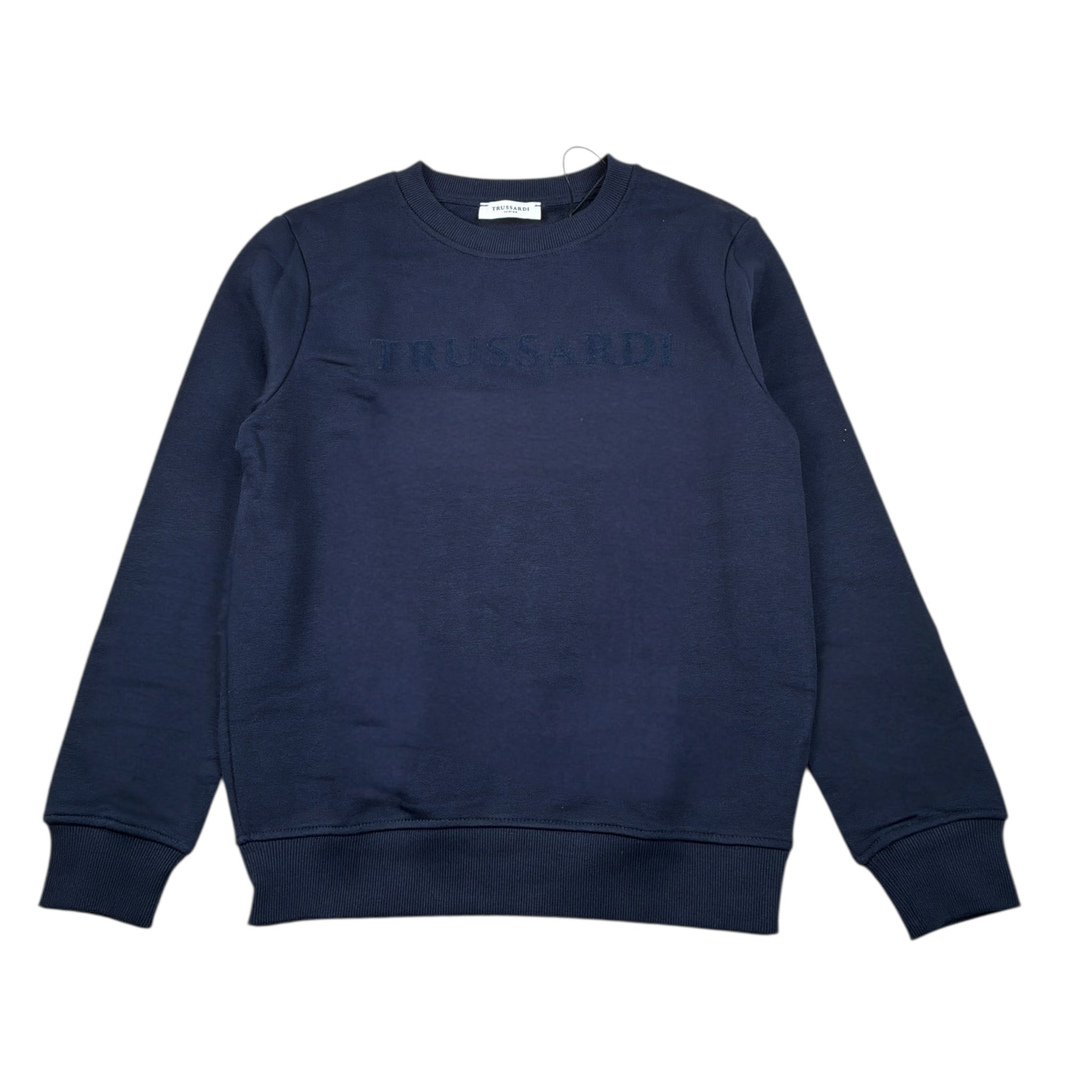 Trussardi Felpa tinta unita Girocollo con Logo Blu per Neonato TBA25097FEN BLU TRUSSARDI 
