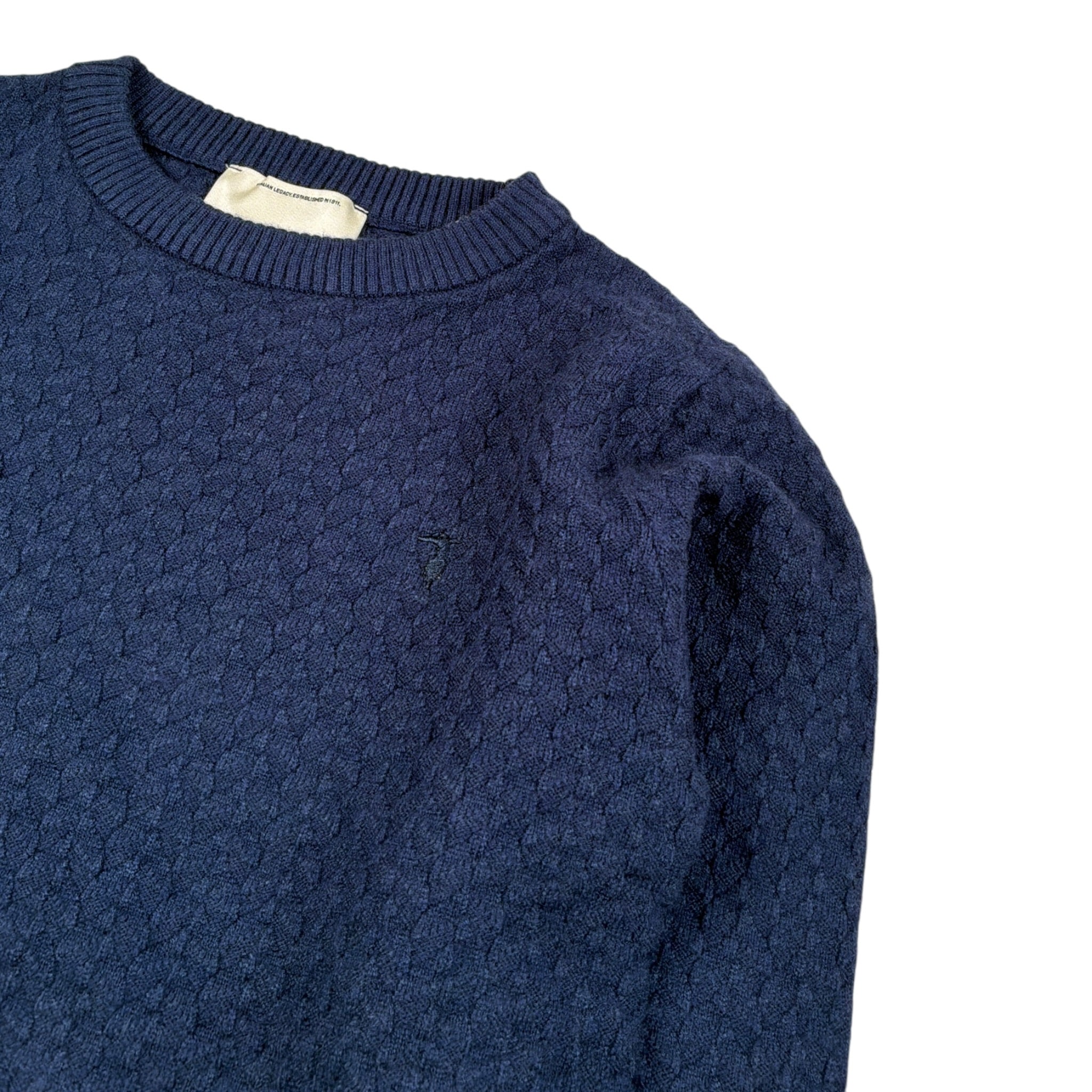 Trussardi Maglia tinta unita Girocollo Blu per Bambino TBA26003MA BLU TRUSSARDI 