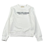 Trussardi Felpa Girocollo tinta unita con Stampa Bianco per Bambino TBA26005FE BIANCO TRUSSARDI 
